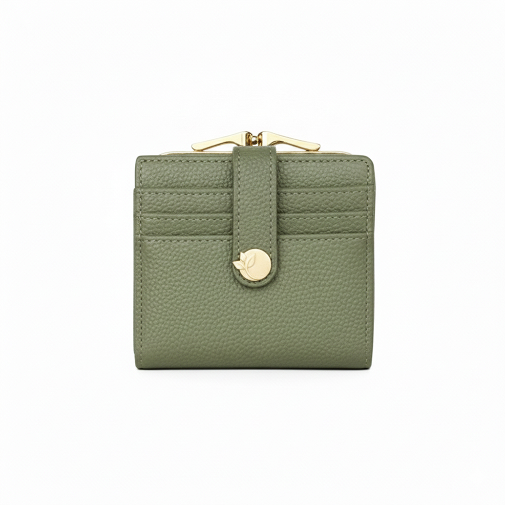 LEAFIN 經典卡片夾口金包-抹茶綠 仕女 皮夾 女夾 卡片收納 人氣女用皮夾 女夾, , large