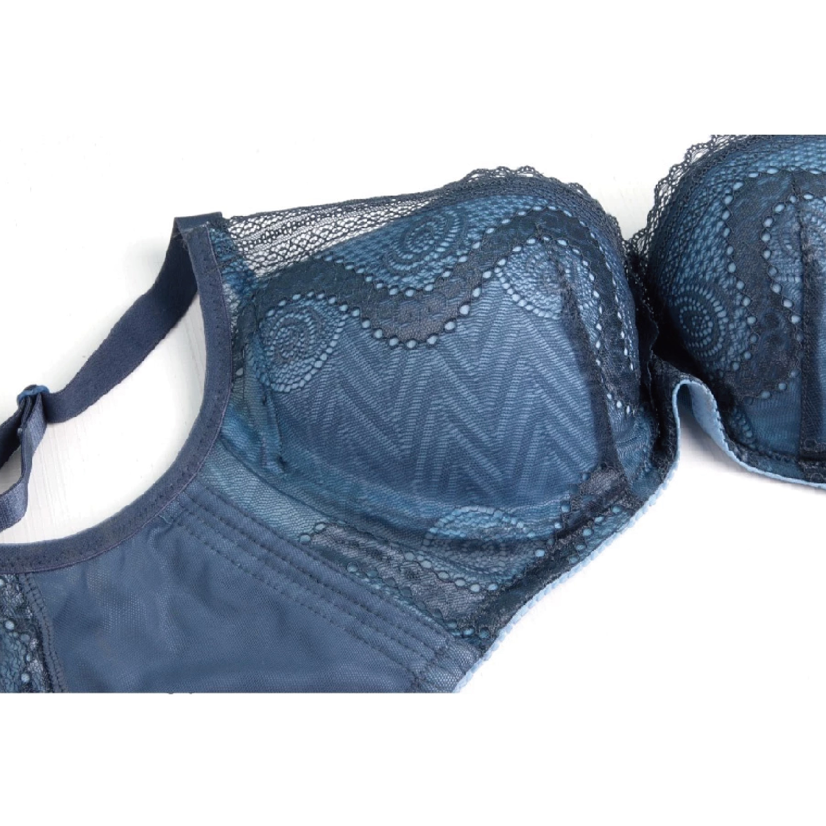 [WINIBRA] Taiwan-made, thick bottom and thin top, soft steel-boned bra, BC cup, Blue (B40), , large