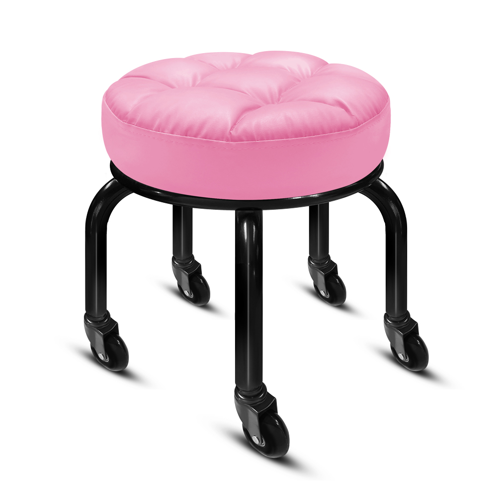 【G+居家】免組裝 動感滑輪萬用椅-黑管-粉紅(2吋純黑輪), , large
