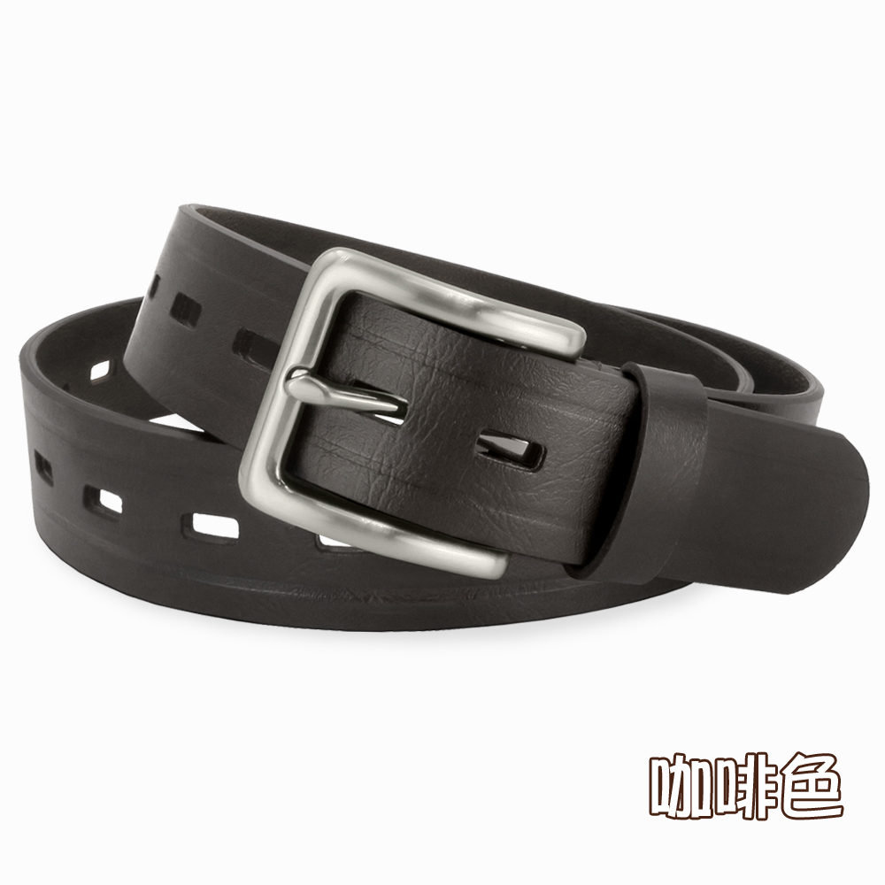 【CH-BELT 銓丞皮帶】排洞造型 流行中性休閒 男女皮帶腰帶(黑/咖), , large