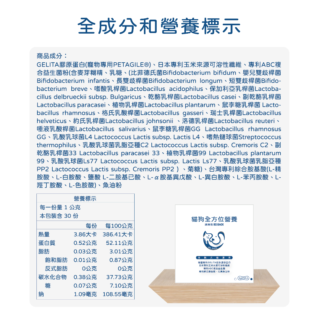 【BO BACK】波焙克 全方位營養粉 (30入/盒) 寵物保健 營養補充, , large