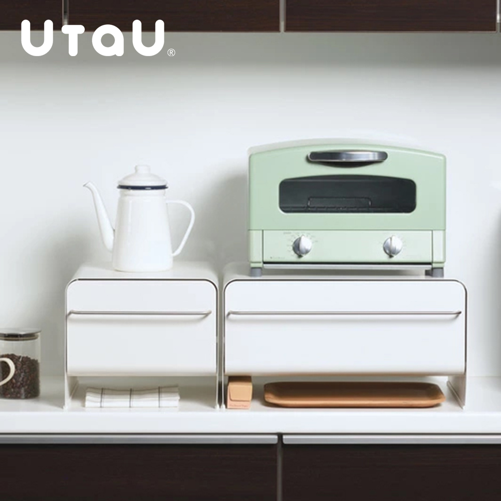 【UtaU】Japan-Designed Stylish Drawer-Type Storage Cabinet, Large (Magnetic Storage / Toaster Storage / Appliance Storage / Drawer Design) – Snow Peak White, , large