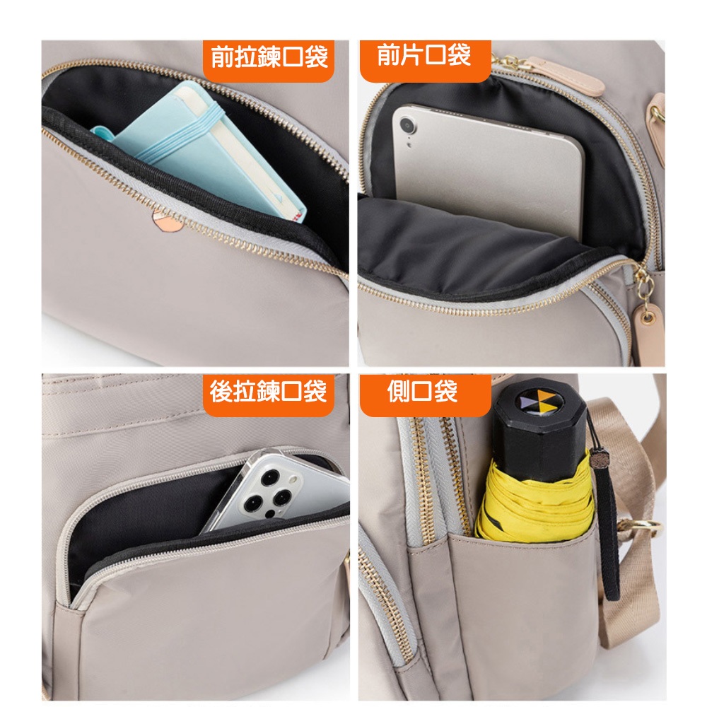 SPRING-簡約尼龍後背包休閒後背包3way小款後背包-多色, , large