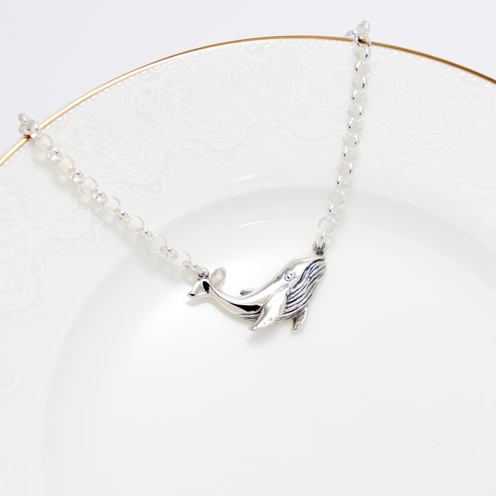 【Angel & Me】鯨生有妳 微笑 鯨魚 s925 純銀 手鍊 腳鍊 禮物, , large