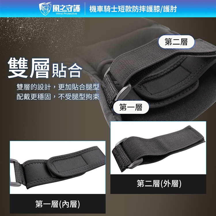 【風之守護】機車騎士 短款防摔護膝 (重機防摔護具 騎士護具 重機護具 機車護具 人身部品 重機 跑山), , large