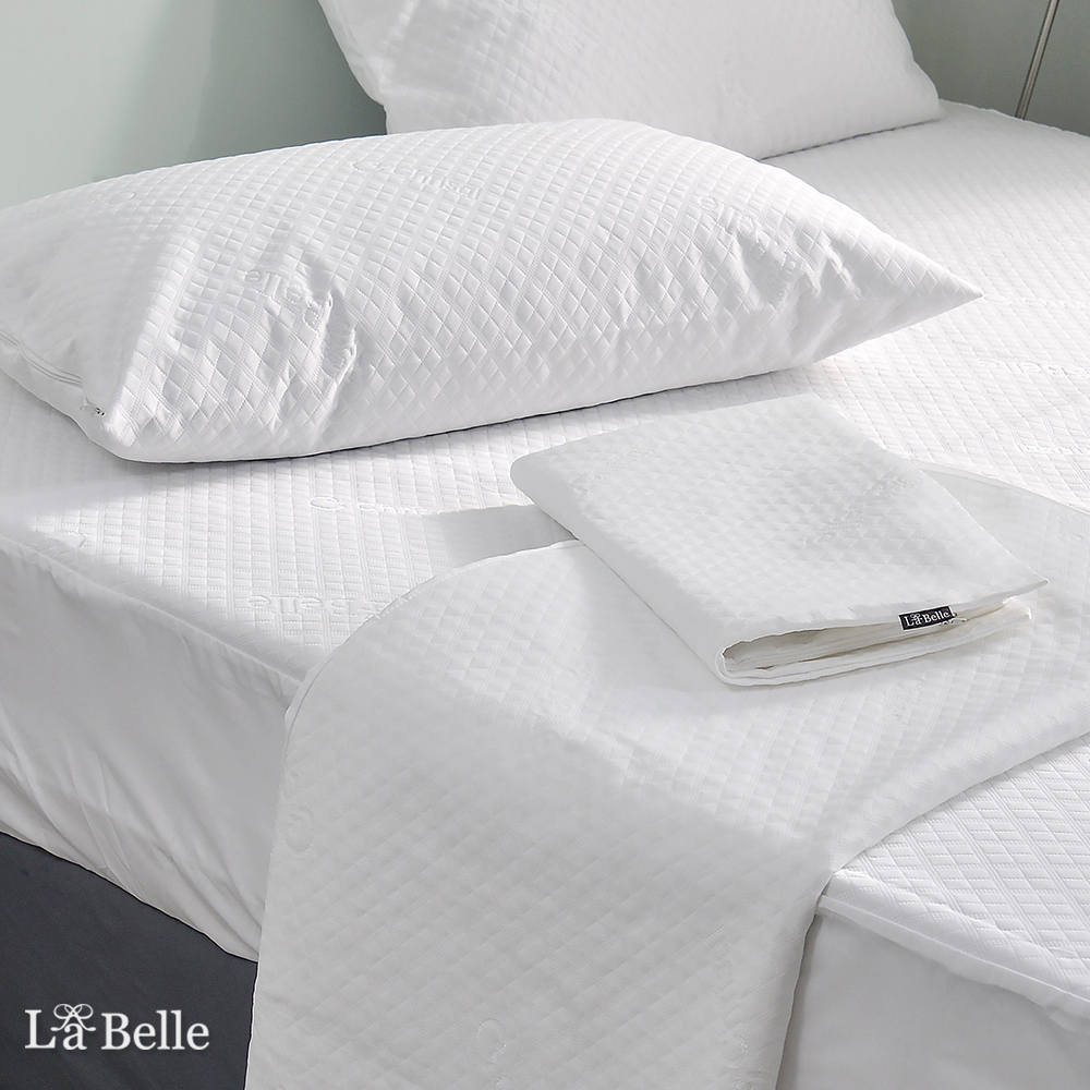 【Great Living 格蕾寢飾】義大利La Belle 包覆式益生菌防蟎抗敏 防水保潔墊 多款任選 (枕套/單/雙/加大/特大), , large
