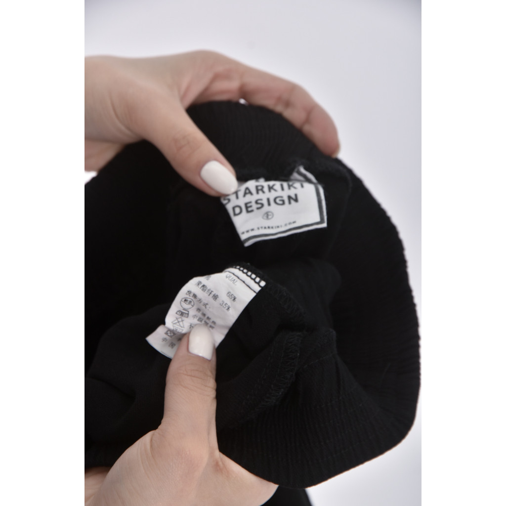 (XL) starkiki高腰棉質休閒黑色長褲二手衣, , large