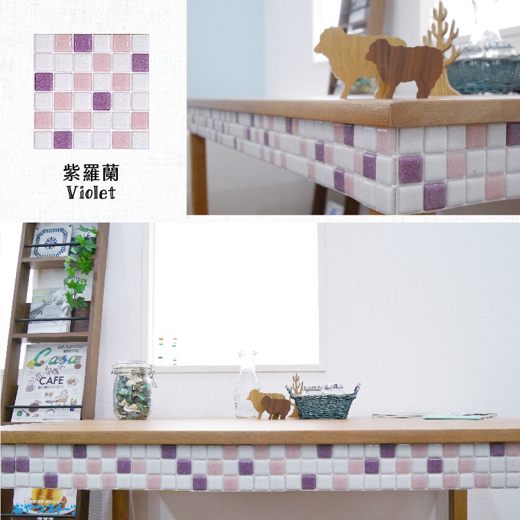 日本製 馬賽克磚 10入1組【金平糖】玻璃貼  DIY3M背膠 自黏磁磚 磁磚貼 壁磚貼 造型壁貼 立體壁貼, , large