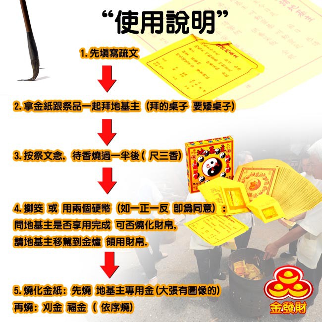 【金發財金紙】地基主專用金-8 入組(金紙) 品號：2108137, , large