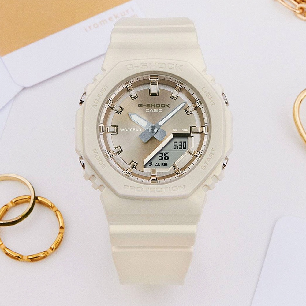 CASIO 卡西歐 G-SHOCK 珍珠光系列八角手錶 女錶 GMA-P2100ST-7A, , large
