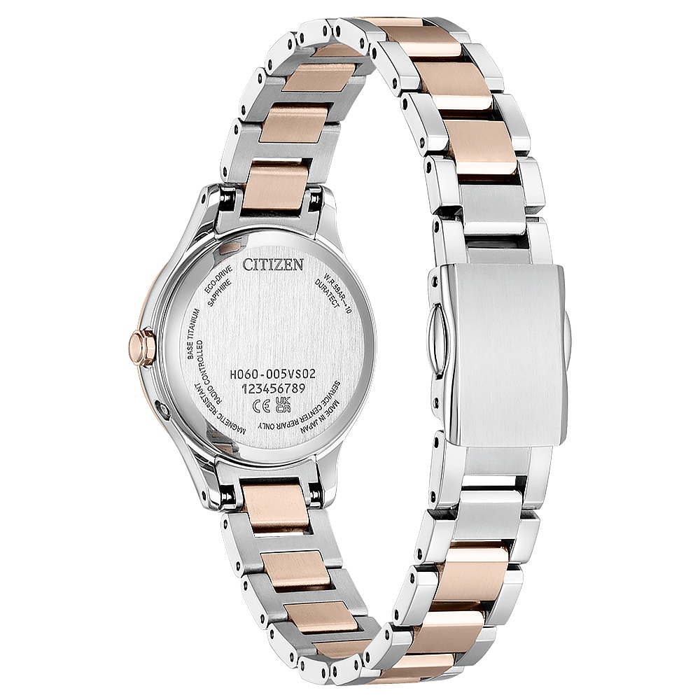 CITIZEN 星辰 XC 輕奢光 櫻花粉紅金 超級鈦 光動能電波女錶 ES9496-64W, , large