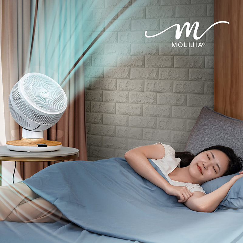 MOLIJIA M187 Fully Automatic DC Inverter Brushless Circulating Fan - 9-inch - White Wood Grain / Desktop / DC Fan, , large