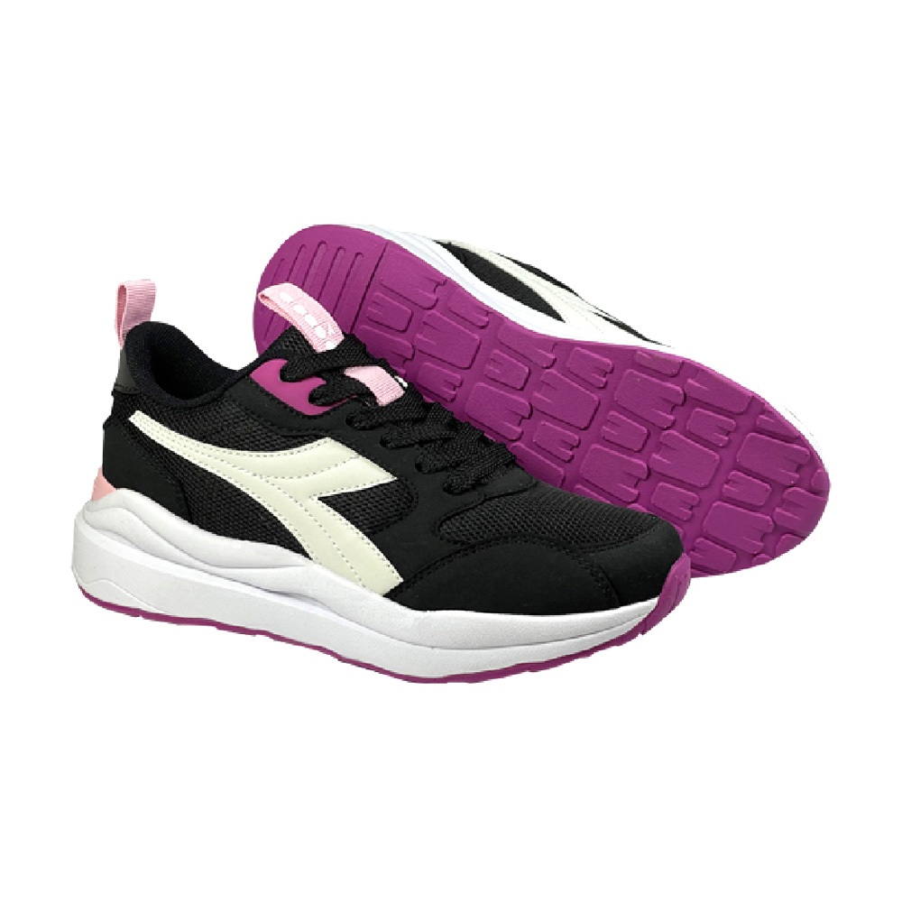 DIADORA迪亞多那 復古時尚運動鞋 女運動鞋 休閒鞋 女鞋 拼接 反光 透氣 Q彈 乳膠鞋墊 輕量 止滑 白粉 黑白, , large