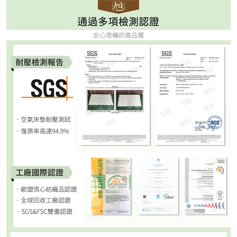 【日本旭川】AIRFit氧活力里昂立體透氣6.6cm空氣床墊 伊正推薦 舒適支撐加高 可水洗 6D透氣循環, , large