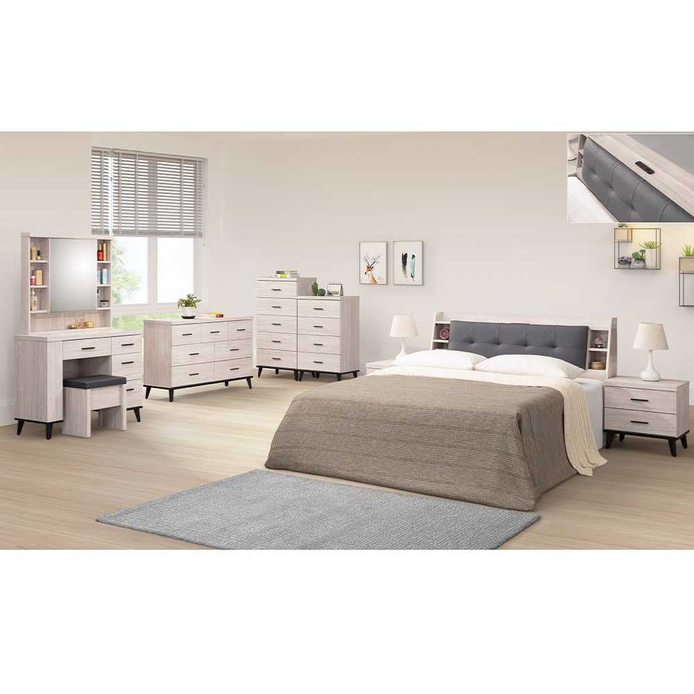 【唯熙傢俱】凱熙橡木白七斗櫃 抽屜櫃, , large