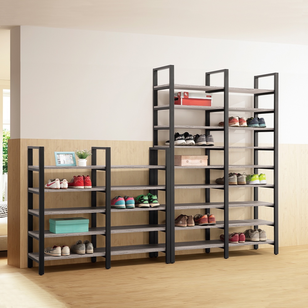 【唯熙傢俱】安迪工業風灰橡色4尺鞋架, , large