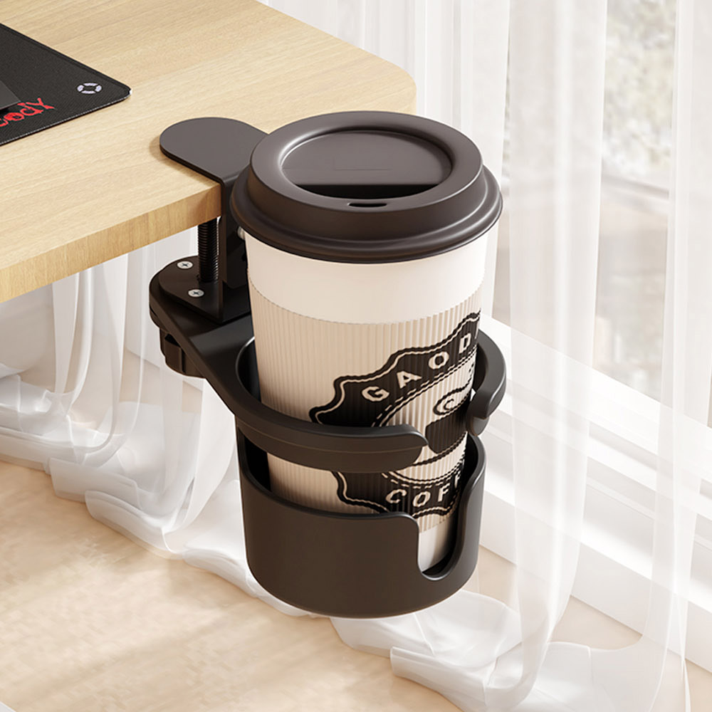 【AOTTO】電腦辦公桌邊可調節旋轉杯架(LS-007), , large