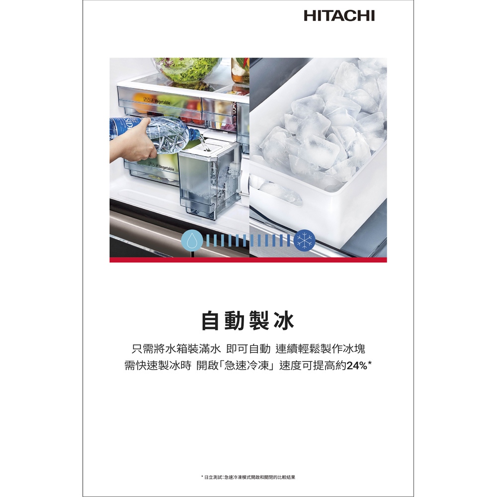 HITACHI 日立 645L 高效變頻 四門十字對開冰箱 琉璃黑 HR4N9713DFSVA, , large