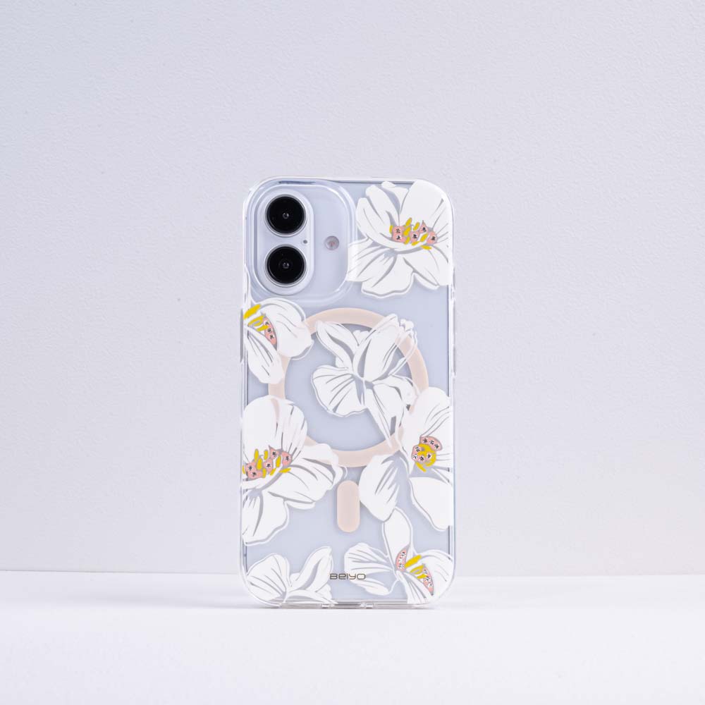 [亞瑟3C] Beiyo 貝優 iPhone 16 Pro 磁吸防摔手機殼 鑲鑽山茶花 , , large