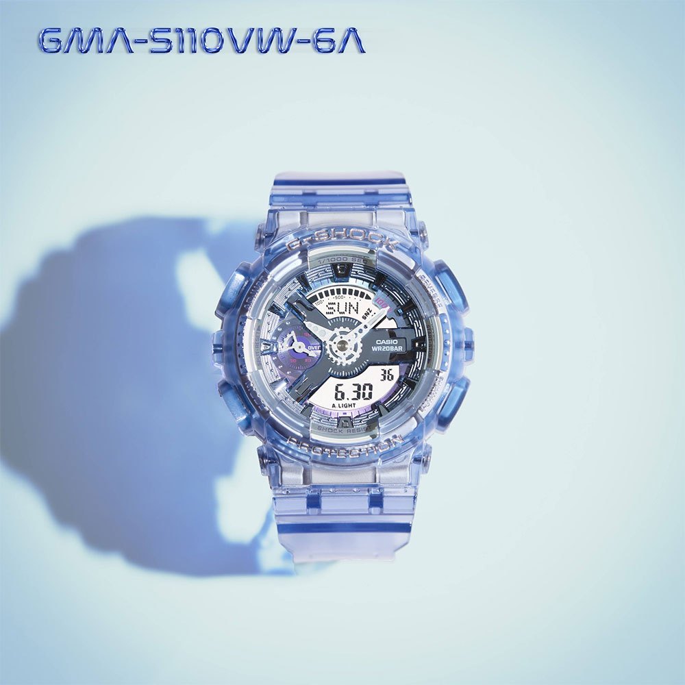 CASIO 卡西歐 G-SHOCK 未來系列 半透明女錶手錶 GMA-S110VW-6A, , large