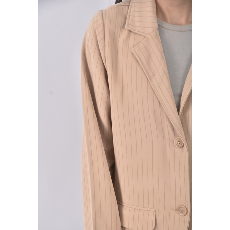 (S) meier q西裝直線條黃色外套二手衣, , large