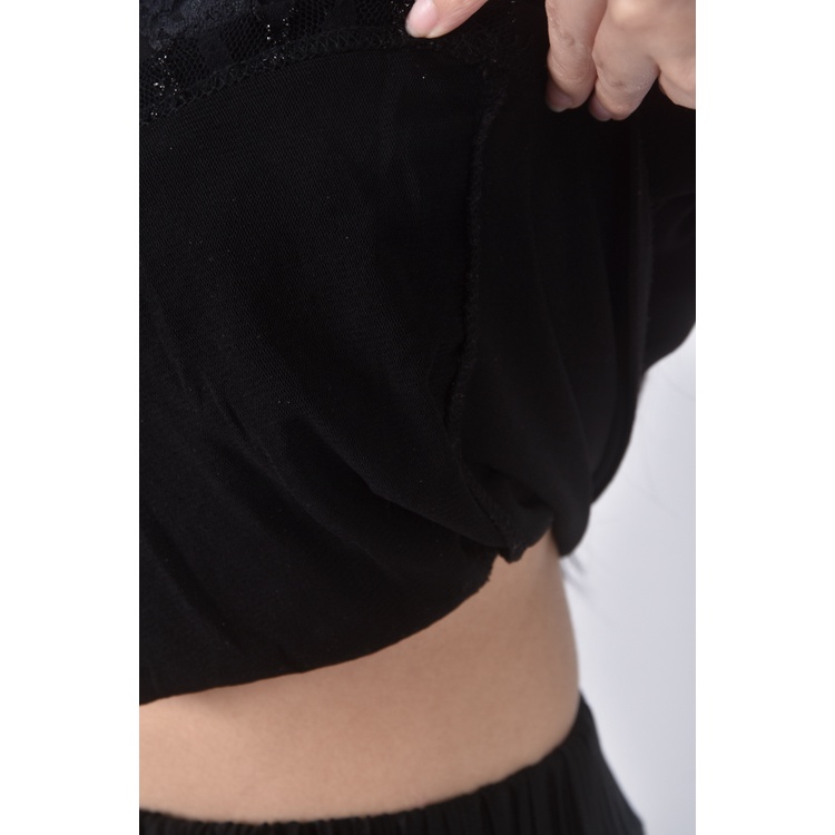 (S) 棉質V領黑色長袖上衣二手衣, , large