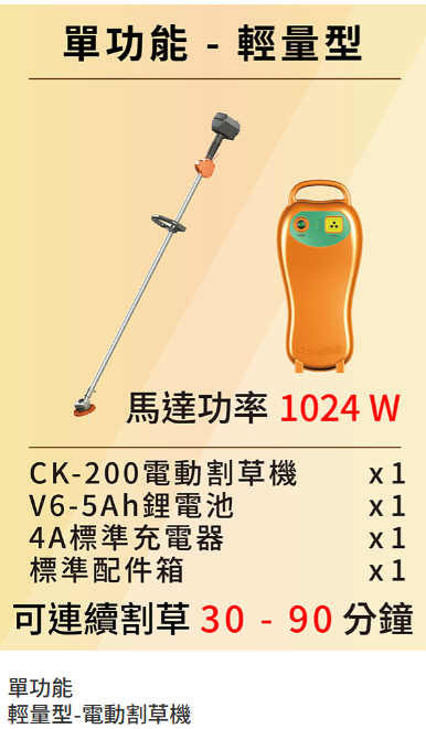【TAKUMI匠】東林  CK-200+V6-5AH  充電式背負割草機  輕量款｜單截式｜台灣製造｜農用割草機, , large