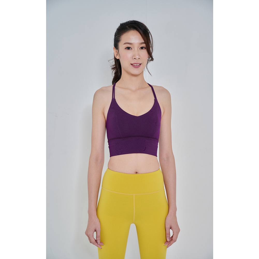 YOGA FLOW Alma Bra - 麻花短版上衣 - 菖浦紫 Dark Purple, , large