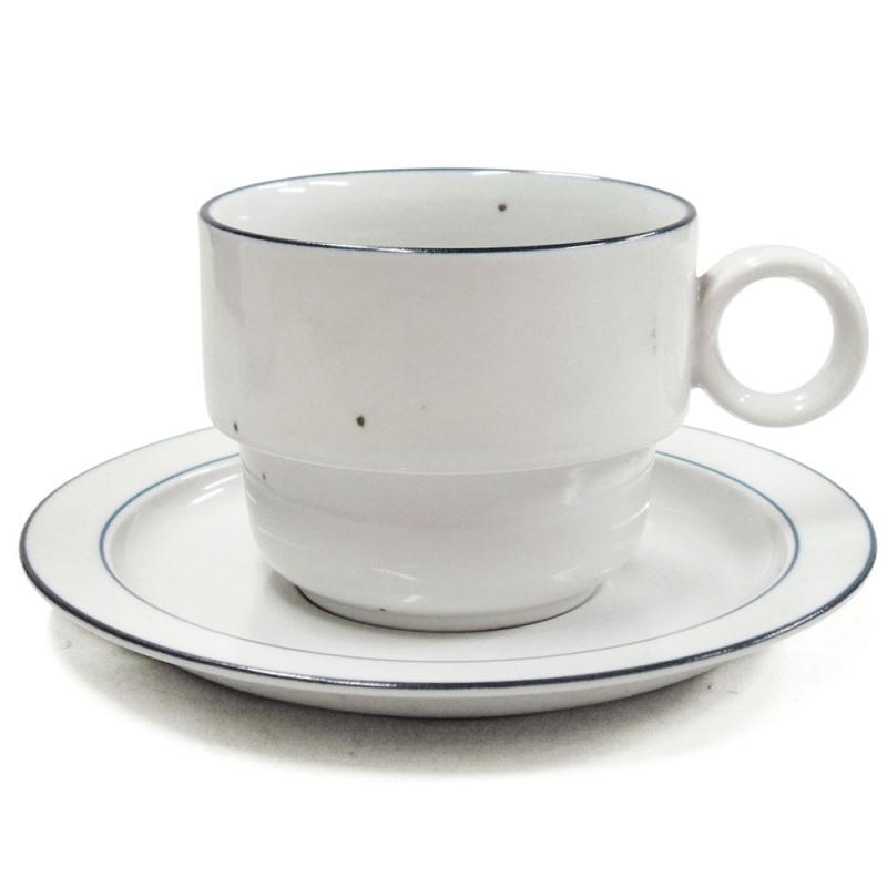 [豐名日本餐具] 咖啡組 藍邊 (強化) / C00CS1-114