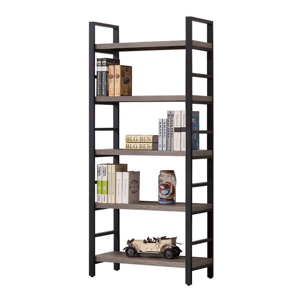 【唯熙傢俱】安迪工業風灰橡色2.7尺高書架, , large