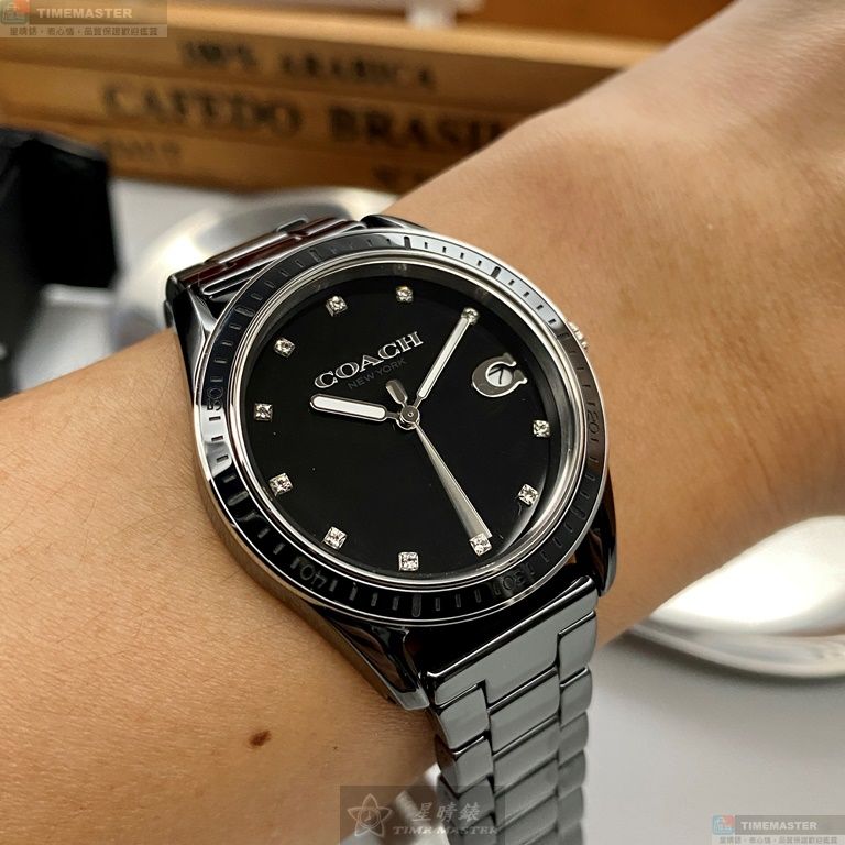 [星晴錶業]COACH手錶,36mm,CH00103黑色錶面黑錶殼深黑色陶瓷錶帶款, , large