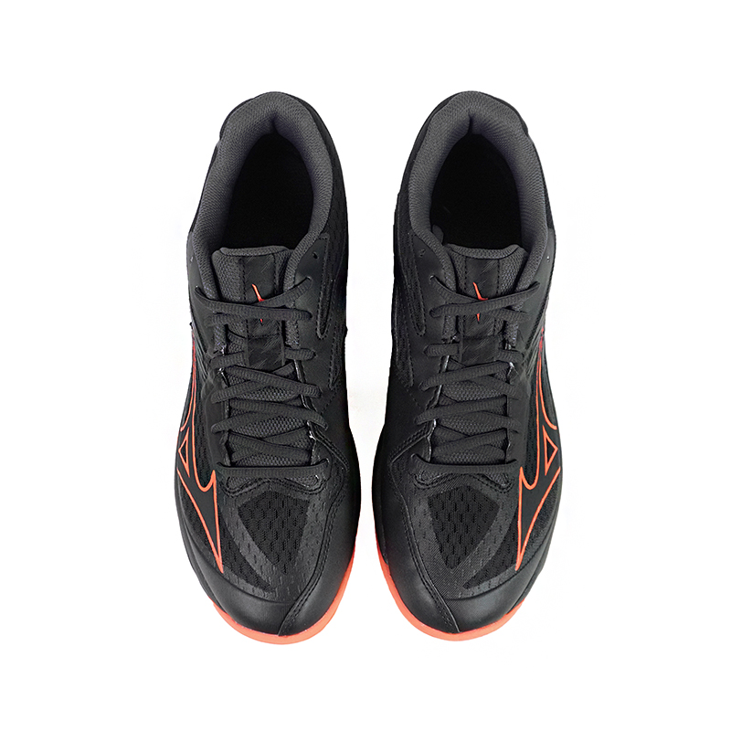 [KIXPRESS]Mizuno Thunder Blade 男女 排球鞋 寬楦 室內運動 穩定 包覆 黑 橘 [V1GA237006], , large