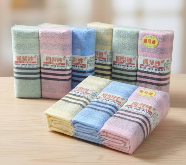 [Kaimi Cotton] MIT Taiwan-Made 18-Towel Weight Moisture-Absorbing Soft Pineapple-Textured Striped Towel, , large