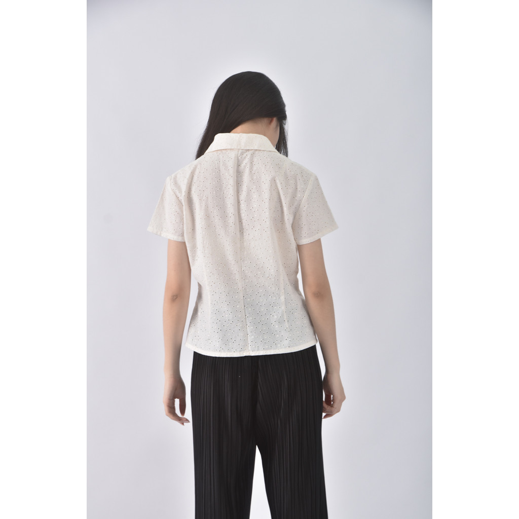 (M) 印花白色短袖上衣二手衣, , large