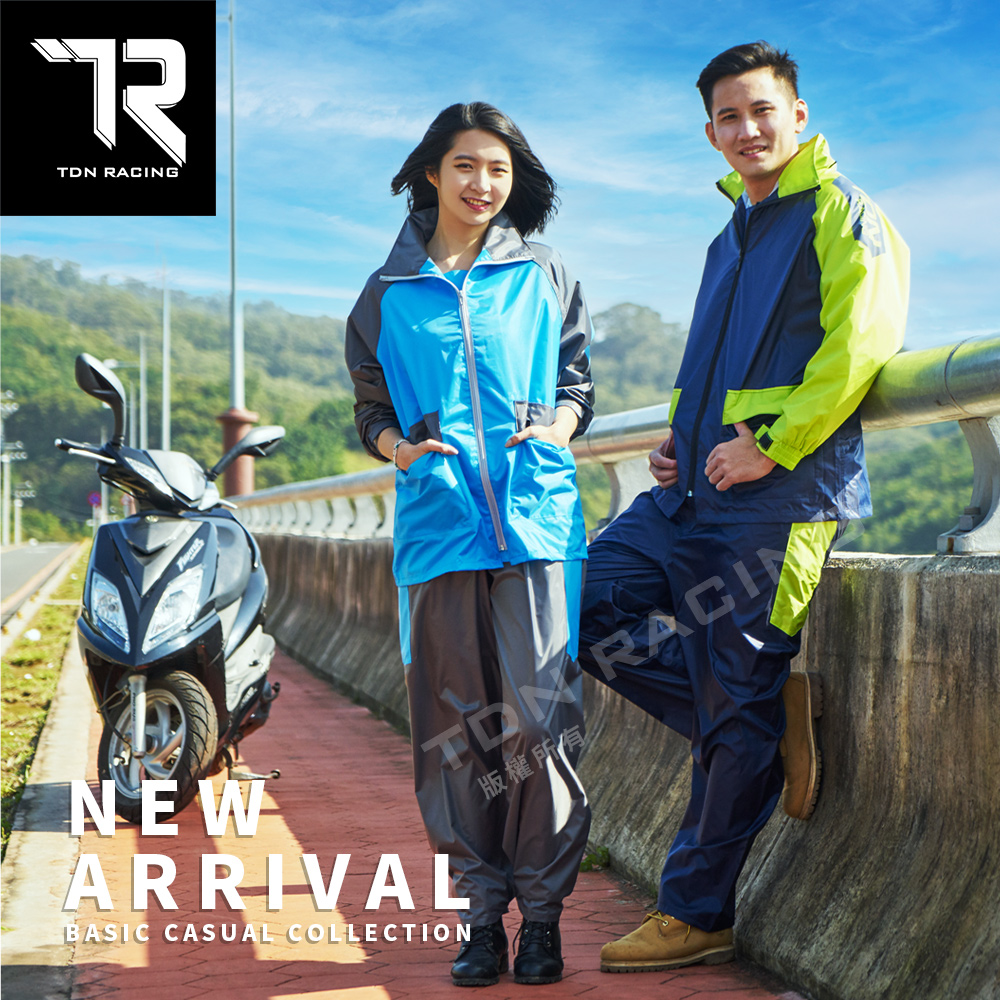 [TDN] Fengxing Racing Two-Piece Raincoat (Sports Raincoat ES4302) Water Blue Size M, , large
