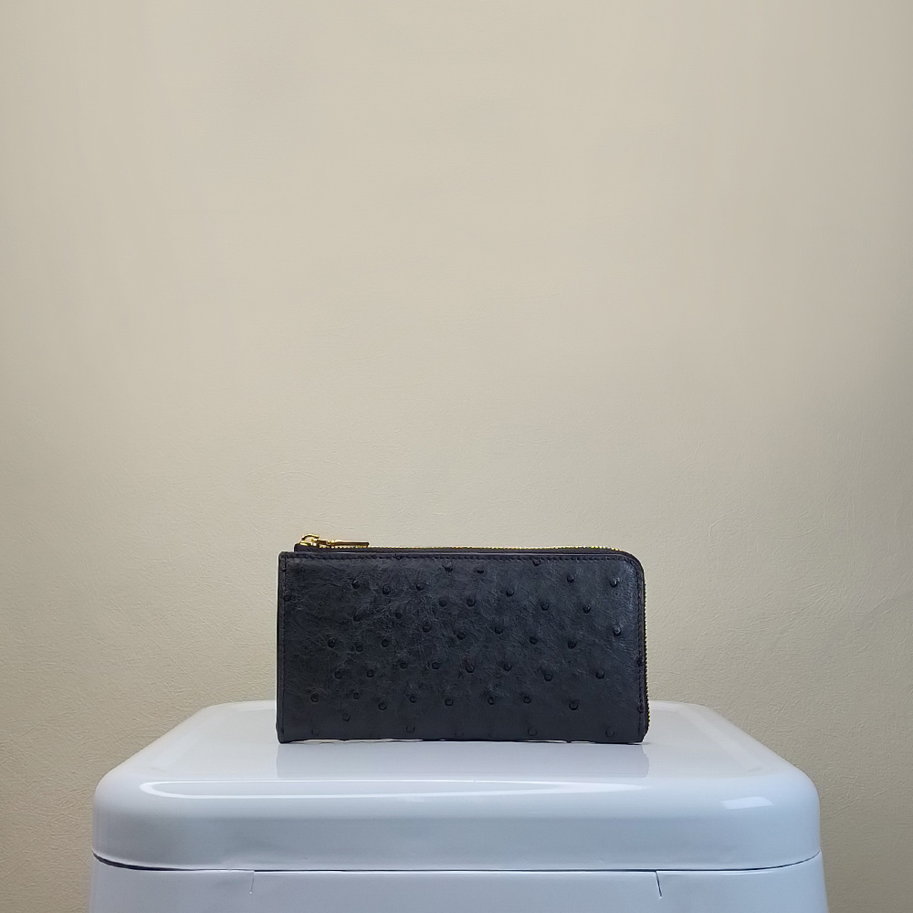 【M2nd】 Ostrich Slim Zip Wallet