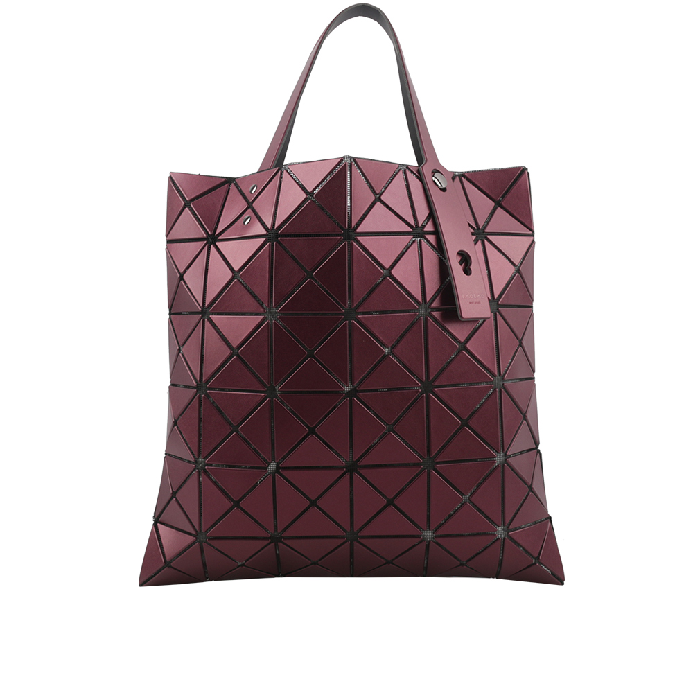 ISSEY MIYAKE BAO BAO Lucent 6x6 金屬感設計托特包/酒紅色