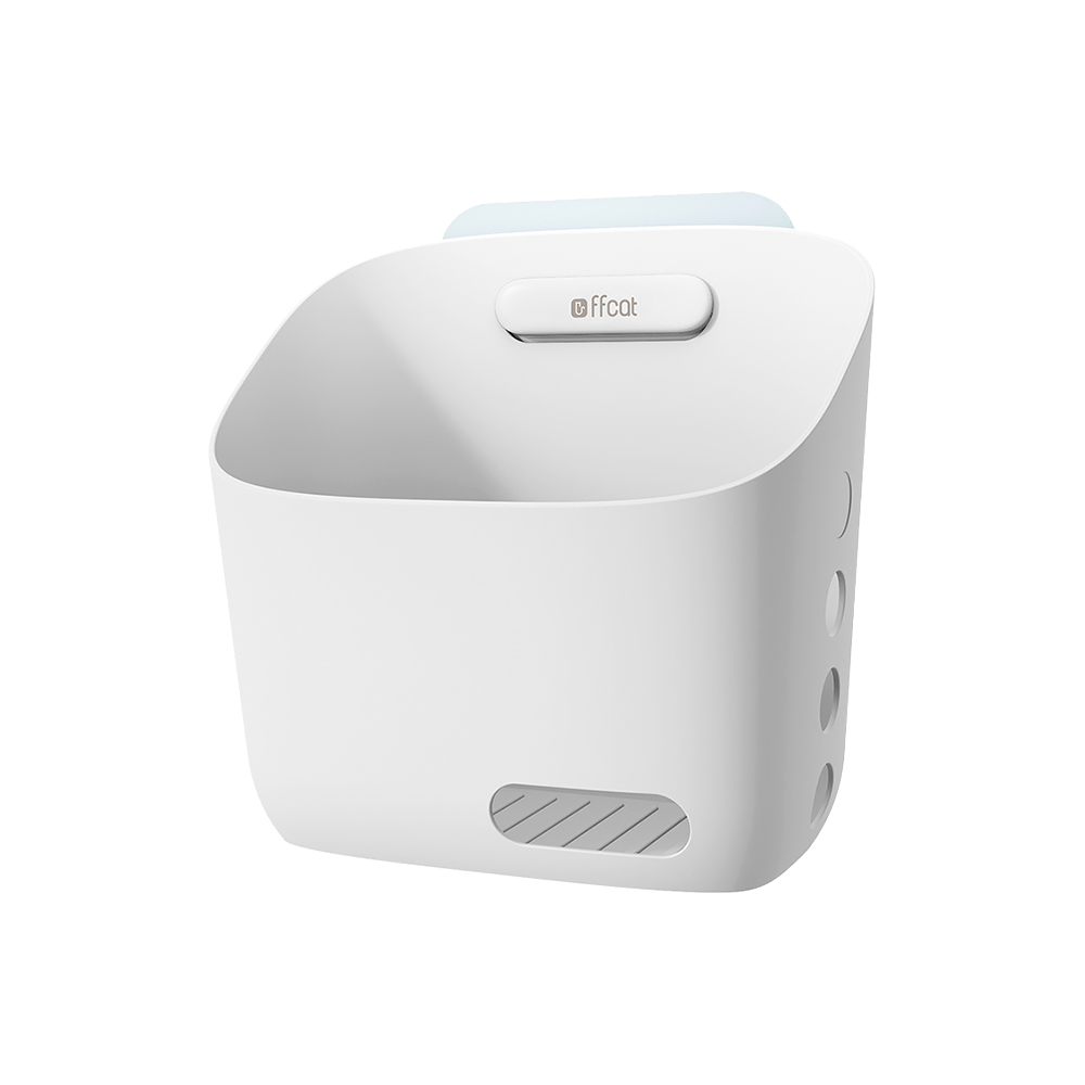 ffcat 壁掛置物架【大款白色】 掛籃 免打孔置物架 浴室收納架 浴室收納 廁所置物, , large