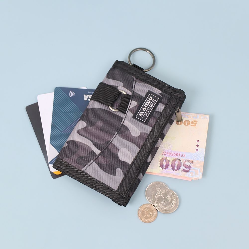 【MQ】尼龍三折短夾-迷彩 學生錢包 中夾 皮夾 含零錢袋夾層, , large