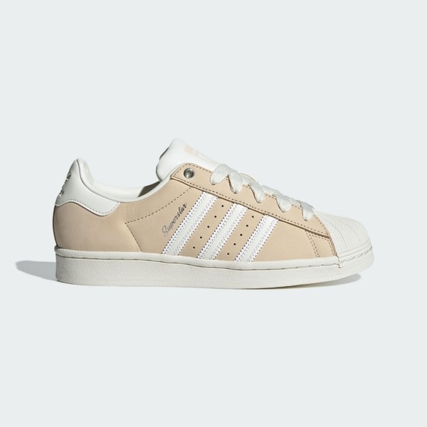 Kixpress-Adidas 愛迪達 Superstar W 女 運動休閒鞋 經典 復古鞋 貝殼頭 奶茶 米白 [IE3039], , large