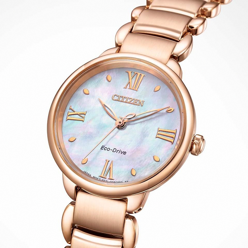 CITIZEN 星辰 聖誕節推薦錶 L系列 光動能大三針女錶 EM0928-84D, , large