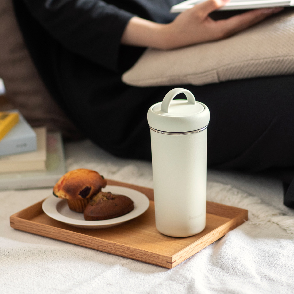 【日本孔雀Peacock】316不鏽鋼 手提式City城市 咖啡杯 保冷保溫杯400ML(上蓋可拆洗)-黑, , large