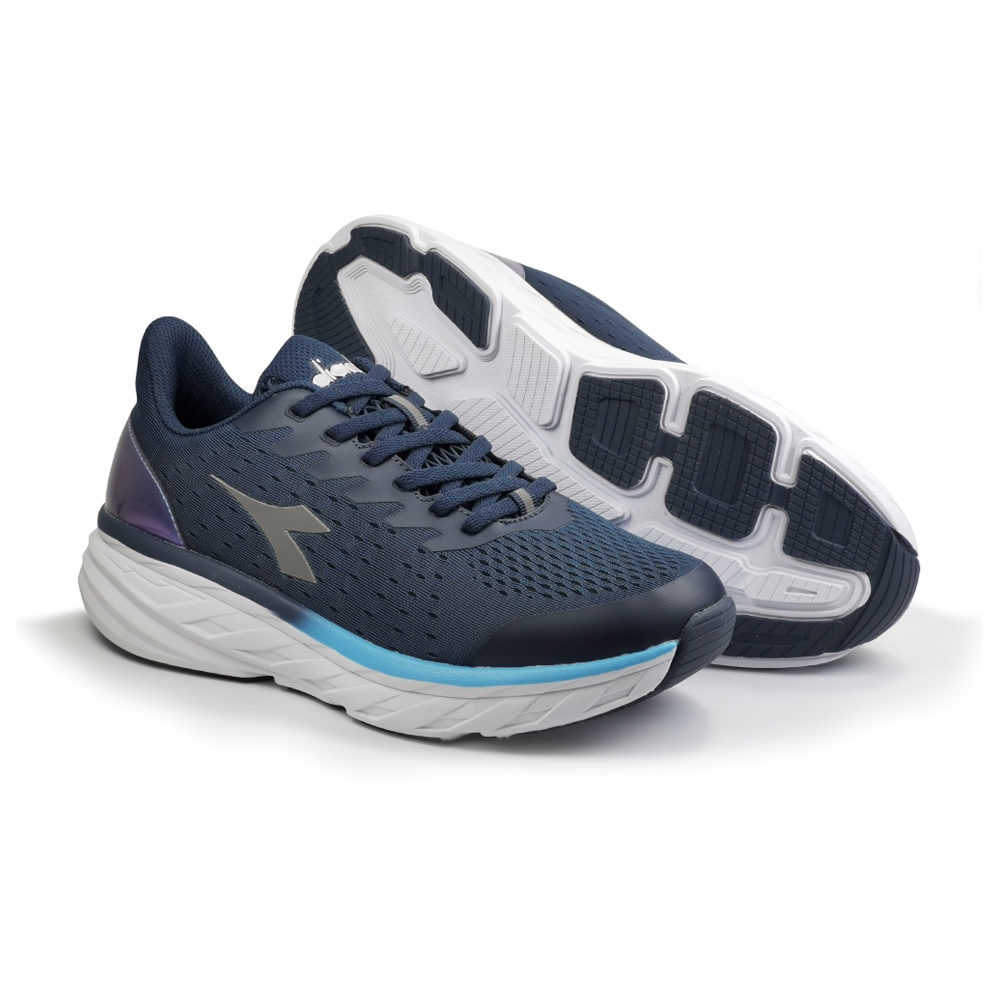 DIADORA迪亞多那 寬楦專業慢跑鞋 男運動鞋 男鞋 寬楦 寬腳板 康特杯 吸震 厚底 緩震 高彈 耐穿 止滑 灰 藍, , large