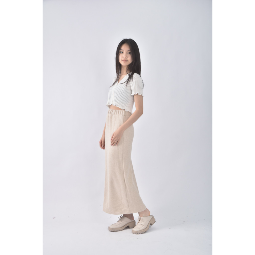 (S) 質感杏色長裙二手衣, , large