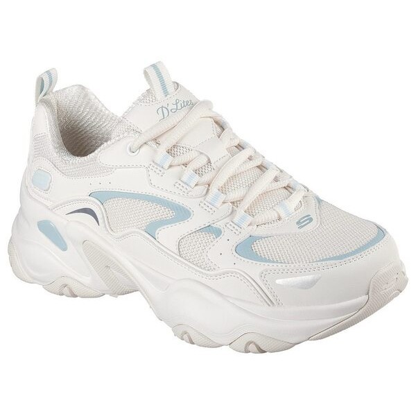 Kixpress-Skechers D'Lites 5.0 女 休閒鞋 經典 復古 厚底 增高 穿搭 米白 藍 [150520NTBL]