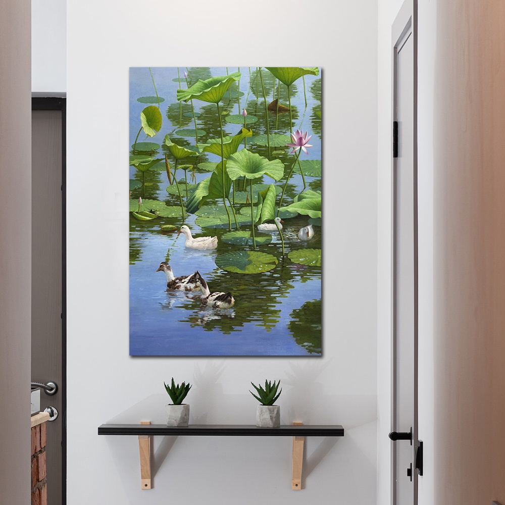【御畫房】春水遊 國家一級畫師手繪油畫60×90cm(VF-27), , large
