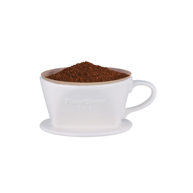 PEARL HORSE Ceramic Coffee Dripper for 1-2 Cups –  White | High-Quality Porcelain – JA-001-101-C-W, , large
