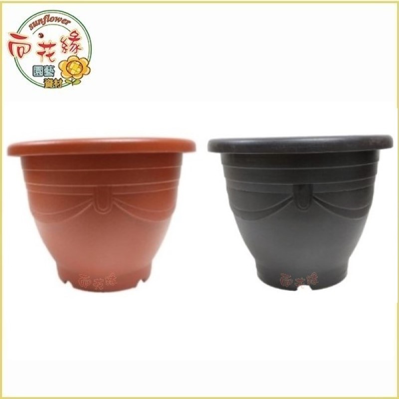 European Pot / Embossed European Pot / Round Pot (Brick Red) - 1.3 ft, , large