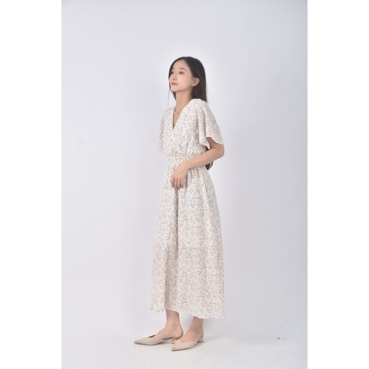 (S) 質感V領白色洋裝二手衣, , large