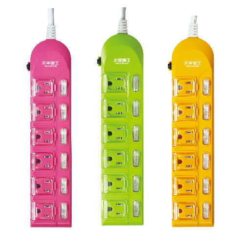 color 6 swtiches 6 ports 3p extension 3M, , large